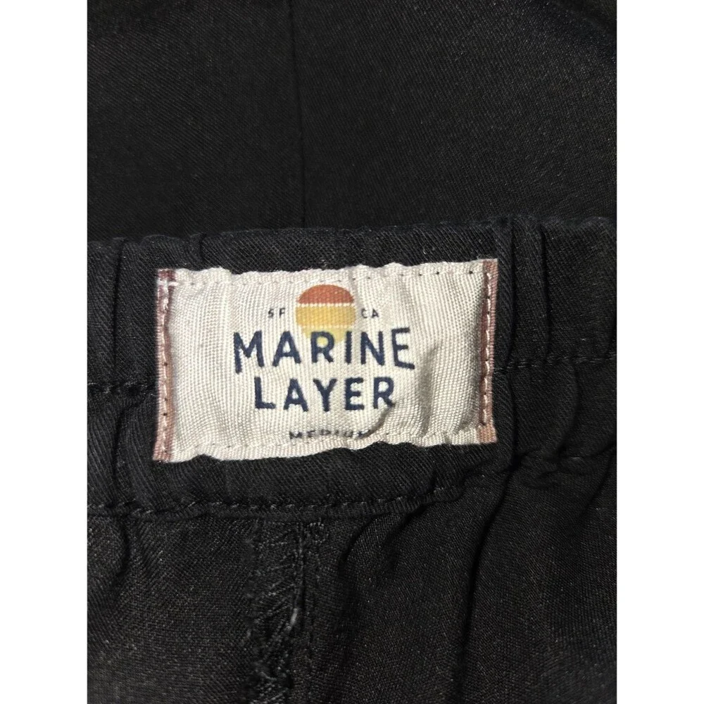 Marine Layer Re-Spun Allison Cropped Ankle Pants, Black, Size Medium
